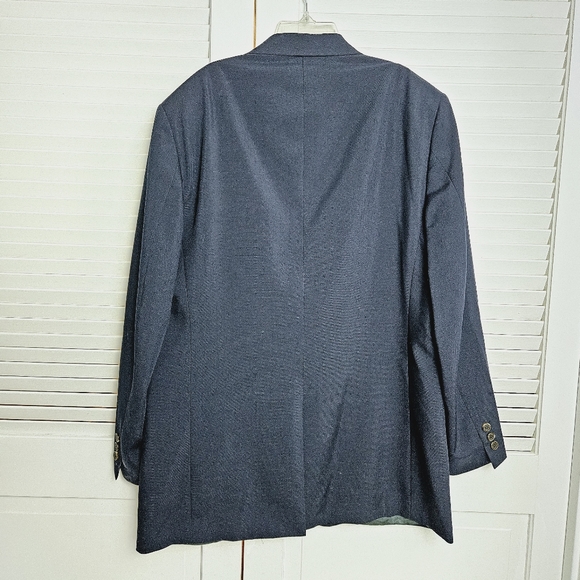 TravelSmith Men's Navy Blue Wool Blend Blazer Size 42L - Picture 6 of 16